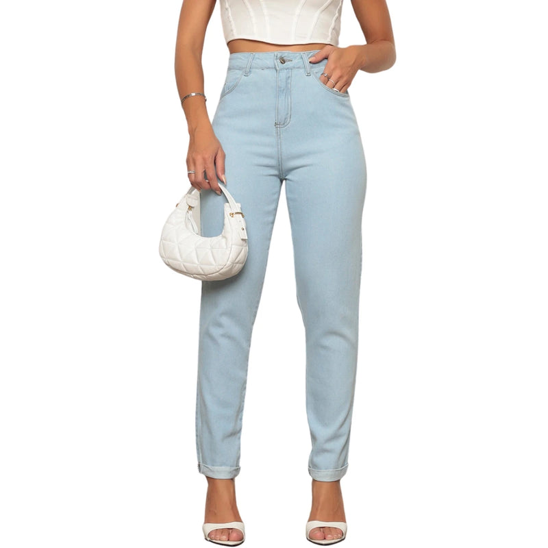 Calça Jeans Mom Cintura Alta Feminina