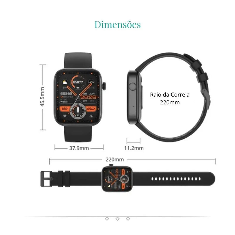 Smartwatch Colmi P71 para Homens e Mulheres - Chamada por Voz, Monitoramento de Saúde, Notificação Inteligente e à Prova d'Água