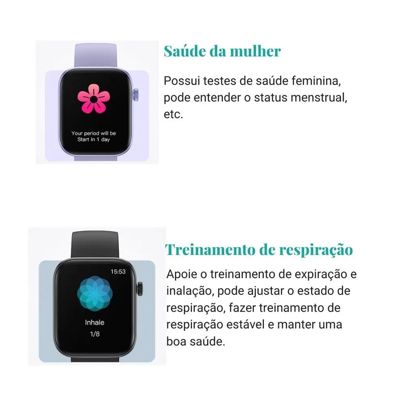 Smartwatch Colmi P71 para Homens e Mulheres - Chamada por Voz, Monitoramento de Saúde, Notificação Inteligente e à Prova d'Água