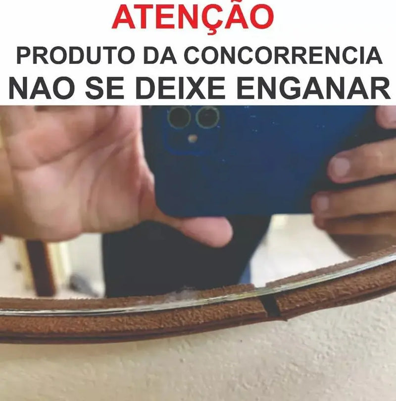 Adnet 50cm Espelhos Redondos Pretos com Alça Preta: Elegância e Estilo para Sua Parede