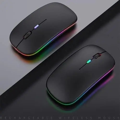 Mouse Sem Fio Recarregável Wireles Optico Led Rgb Ergonômico