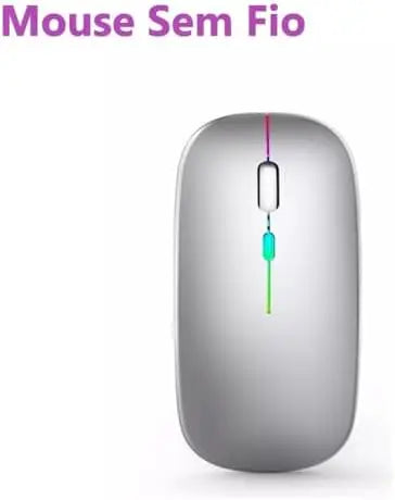 Mouse Sem Fio Recarregável Wireles Optico Led Rgb Ergonômico