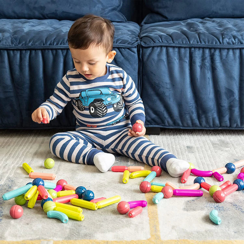 Conjunto Magnético de Blocos de Construção: Brinquedo Educativo Montessori para Criatividade e Desenvolvimento Infantil