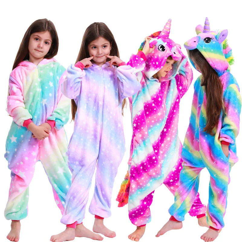 Kigurumi Unicórnio e Panda Onesies para Crianças: O Pijama Cosplay Perfeito para Natal, Halloween e Festas Temáticas