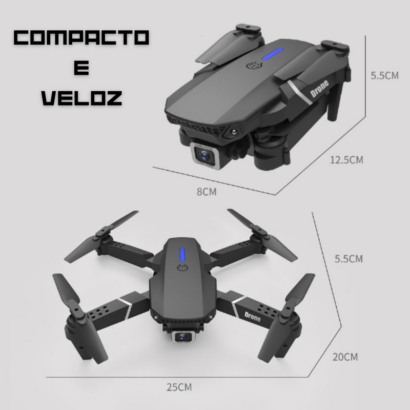 Drone Profissional Wifi com Controle Remoto Adaptável/Zangão - LPresentes