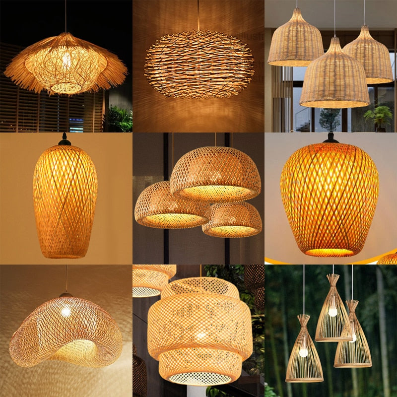 Luminária de Bambu Artesanal Para Casa - LPresentes