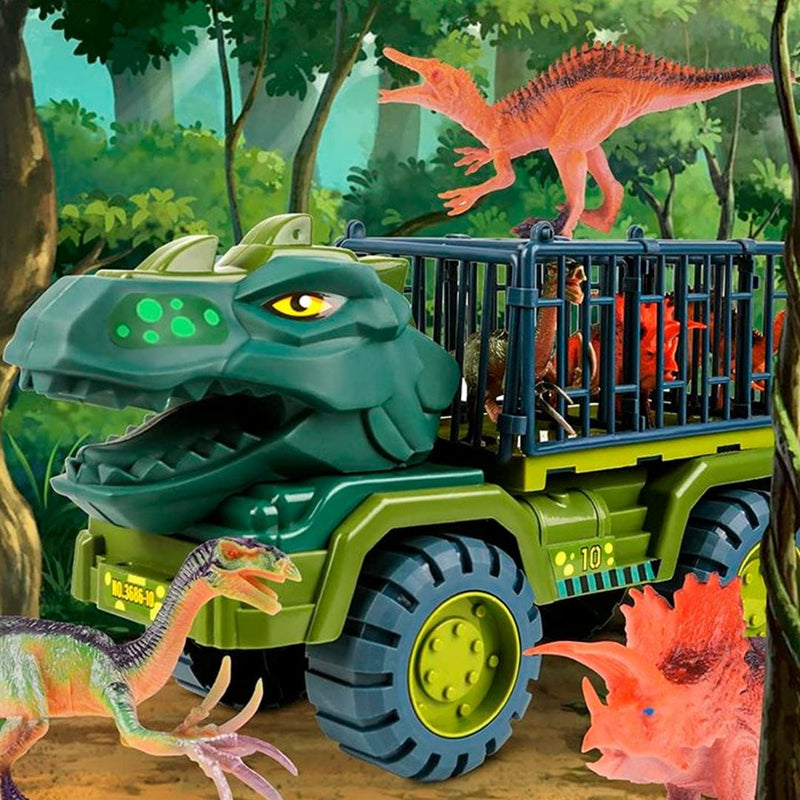 Carrinho Dinossauro Rex + Brinde (12 Dinossauros) - LPresentes