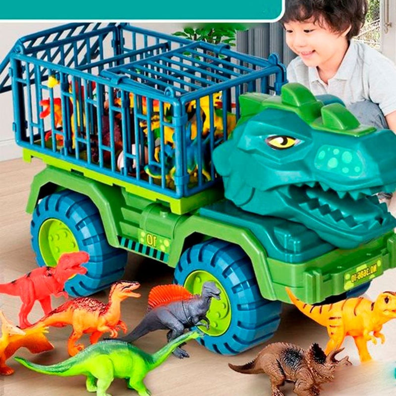 Carrinho Dinossauro Rex + Brinde (12 Dinossauros) - LPresentes